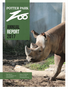 Cover of the Potter Park Zoo 2017 Annual Report