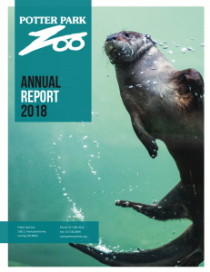 Cover of the Potter Park Zoo 2018 Annual Report