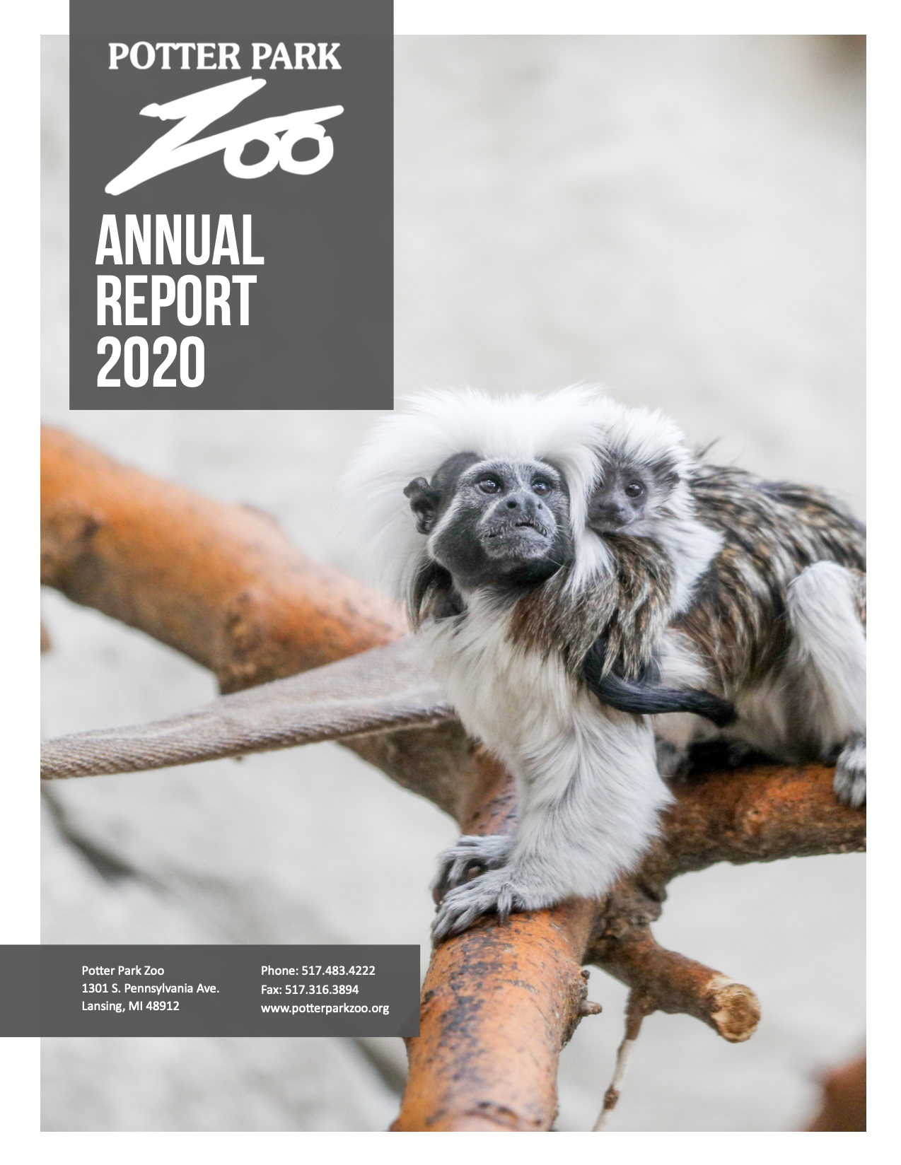 Cover of the Potter Park Zoo 2020 Annual Report