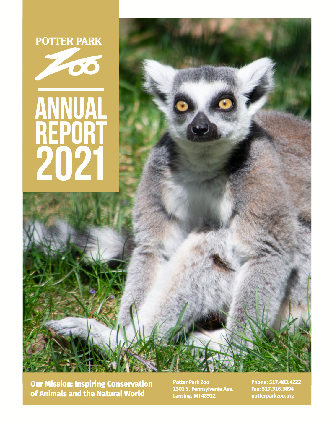 Cover of the Potter Park Zoo 2021 Annual Report.