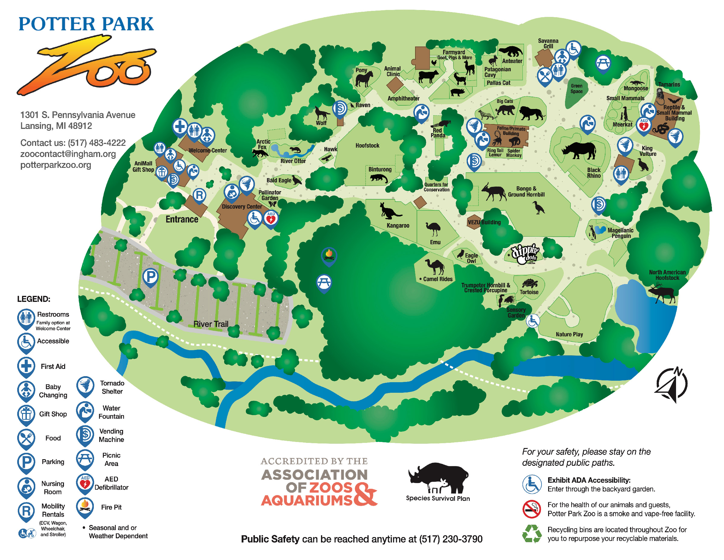 Zoo Map Potter Park Zoo